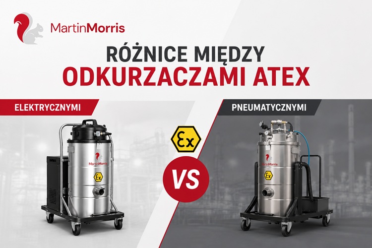 Różnice między odkurzaczami ATEX elektrycznymi i pneumatycznymi